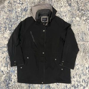 nautica black heavyweight winter jacket with detachable hood